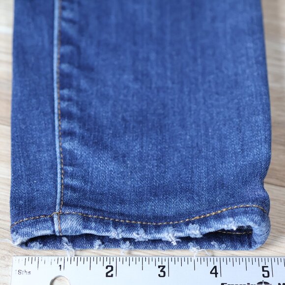 Good American Jeans Womens 14 32 Blue Good Waist Denim Distressed Whiskering - Picture 13 of 14